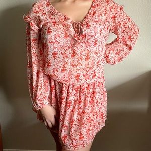 Zara Basics Floral Chiffon Dress